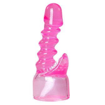 EasyToys Wand Collection ? Geribbeld roze opzetstuk