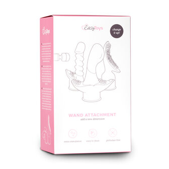 EasyToys Wand Collection ? Geribbeld roze opzetstuk