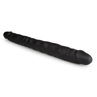 dildo met dubbel uiteinde - zwart