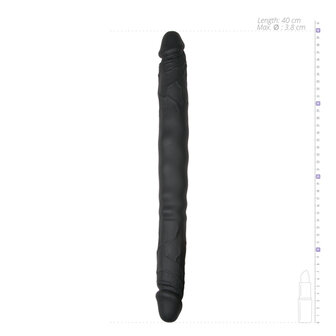 dildo met dubbel uiteinde - zwart