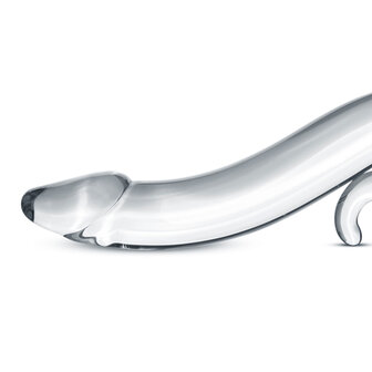 Gebogen Glazen Dildo Met Handvat - Transparant