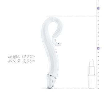 Gebogen Glazen Dildo Met Handvat - Transparant