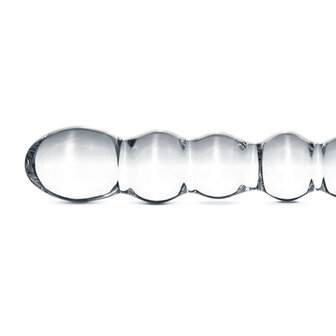 Geribbelde Glazen Dildo - Transparant