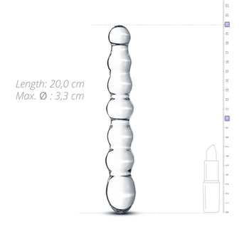 Geribbelde Glazen Dildo - Transparant