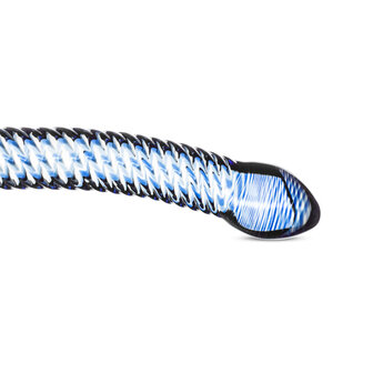 Glazen G-Spot/Prostaatdildo Met Ribbels - Blauw