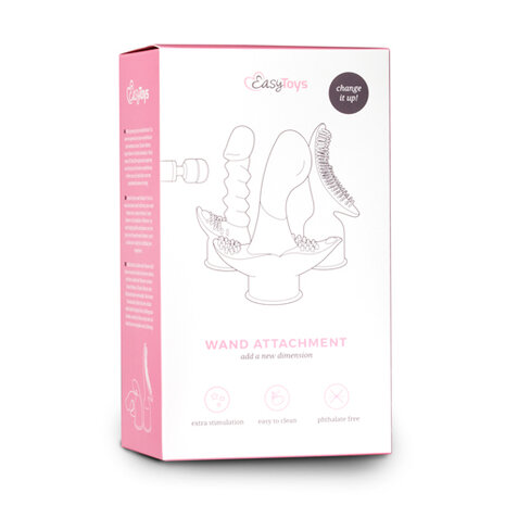 EasyToys Wand Collection ? Geribbeld roze opzetstuk