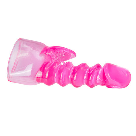 EasyToys Wand Collection ? Geribbeld roze opzetstuk