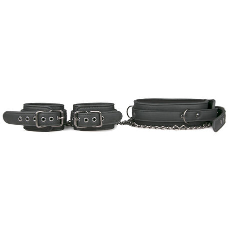 Leren halsband met handboeien