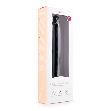 dildo met dubbel uiteinde - zwart
