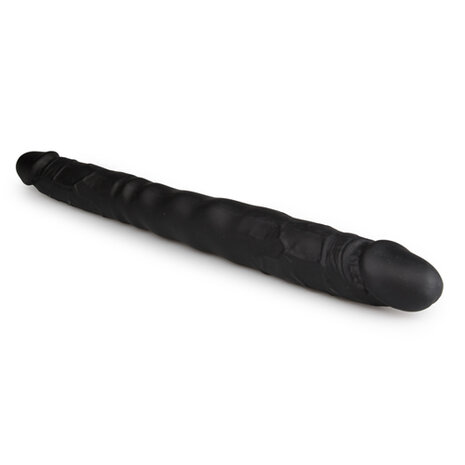 dildo met dubbel uiteinde - zwart