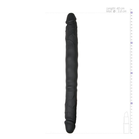 dildo met dubbel uiteinde - zwart