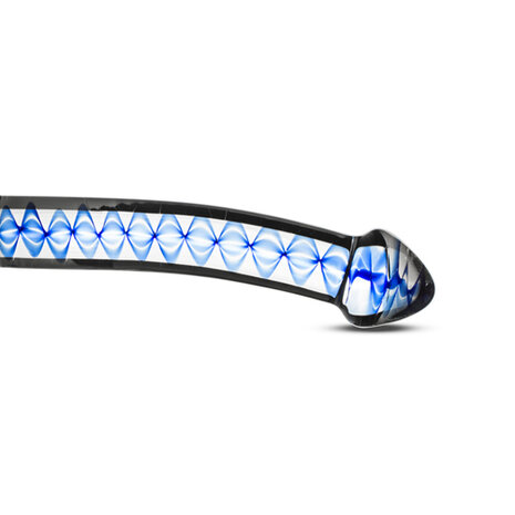Gebogen G-Spot/Prostaatdildo Met Blauw Spiraal - Transparant