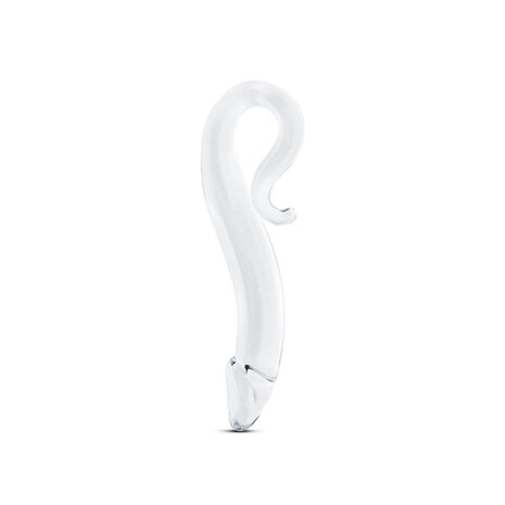 Gebogen Glazen Dildo Met Handvat - Transparant