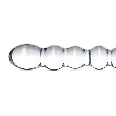 Geribbelde Glazen Dildo - Transparant
