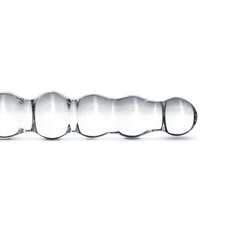 Geribbelde Glazen Dildo - Transparant