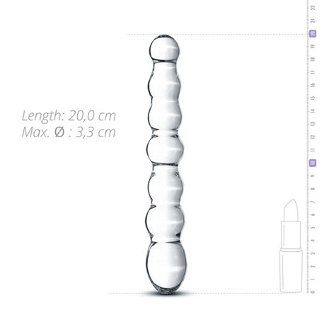 Geribbelde Glazen Dildo - Transparant