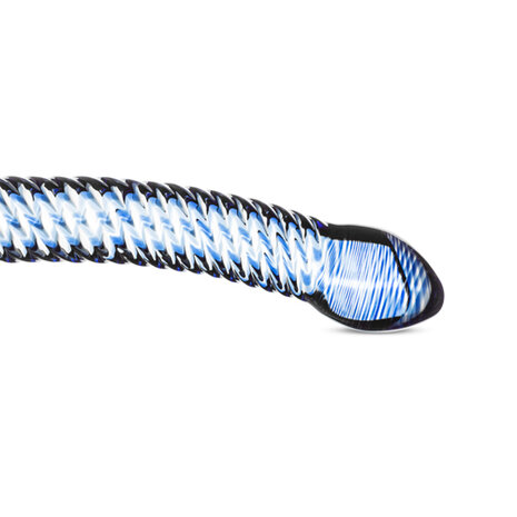 Glazen G-Spot/Prostaatdildo Met Ribbels - Blauw