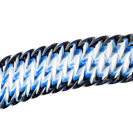 Glazen G-Spot/Prostaatdildo Met Ribbels - Blauw